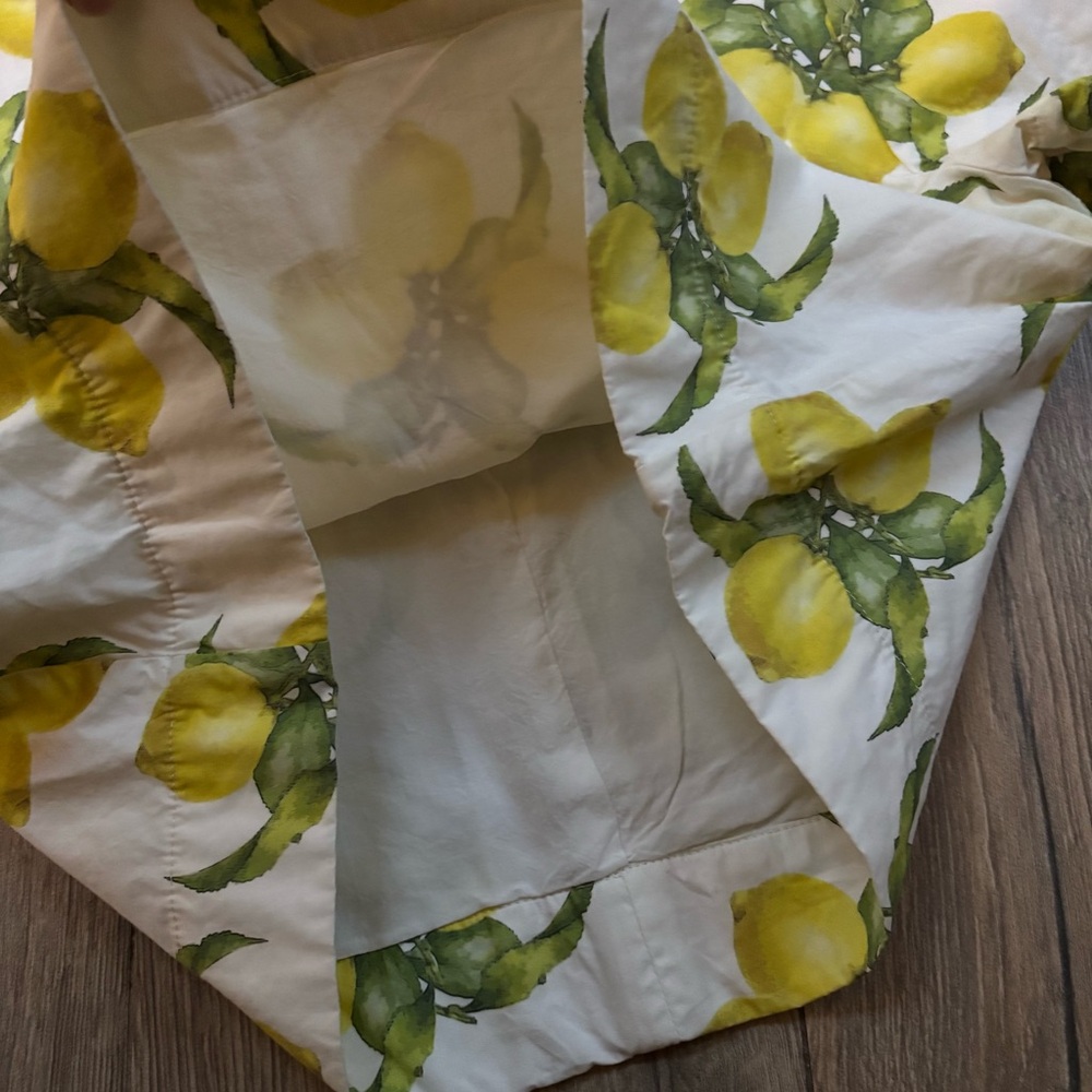 Katie Kime Lemon Print Crop Top Size Medium Made in USA Preppy Summer - Picture 9 of 10